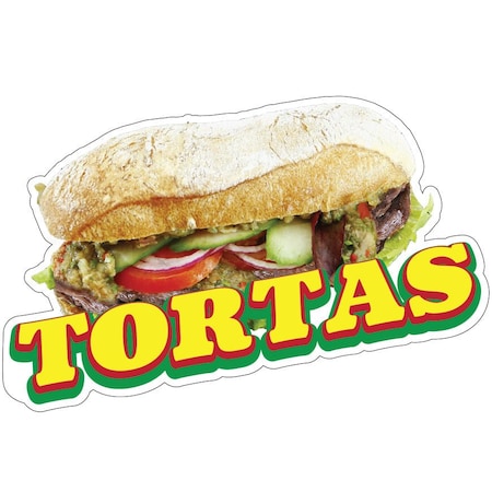 Signmission Tortas Decal Concession Stand Food Truck Sticker, D-DC-24 Tortas19 D-DC-24 Tortas19